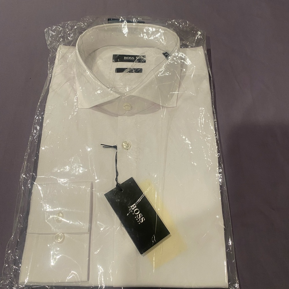 BOSS Men's White Dress Shirt